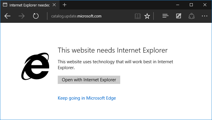 Why Microsoft Edge Tells Me This Website Needs Internet Explorer - Edge